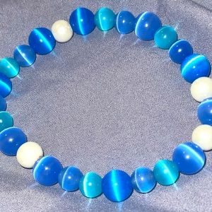 Ocean themed blue glass bracelet